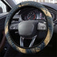 Maahes Ancient Egyptian Steering Wheel Cover Geometric Pattern Winged Lion Deity, and Sacred Lotus Motif - African Pride