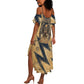 Maahes Ancient Egyptian Summer Maxi Dress Geometric Pattern Winged Lion Deity, and Sacred Lotus Motif - African Pride
