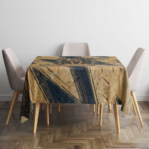 Maahes Ancient Egyptian Tablecloth Geometric Pattern Winged Lion Deity, and Sacred Lotus Motif - African Pride
