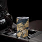 Maahes Ancient Egyptian Tumbler Cup Geometric Pattern Winged Lion Deity, and Sacred Lotus Motif - African Pride