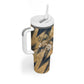 Maahes Ancient Egyptian Tumbler With Handle Geometric Pattern Winged Lion Deity, and Sacred Lotus Motif - African Pride
