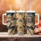 Maahes Ancient Egyptian Tumbler With Handle Geometric Pattern Winged Lion Deity, and Sacred Lotus Motif - African Pride