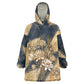 Maahes Ancient Egyptian Wearable Blanket Hoodie Geometric Pattern Winged Lion Deity, and Sacred Lotus Motif - African Pride
