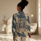 Maahes Ancient Egyptian Women Casual Shirt Geometric Pattern Winged Lion Deity, and Sacred Lotus Motif - African Pride