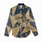 Maahes Ancient Egyptian Women Casual Shirt Geometric Pattern Winged Lion Deity, and Sacred Lotus Motif - African Pride