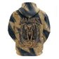 Maahes Ancient Egyptian Zip Hoodie Geometric Pattern Winged Lion Deity, and Sacred Lotus Motif - African Pride