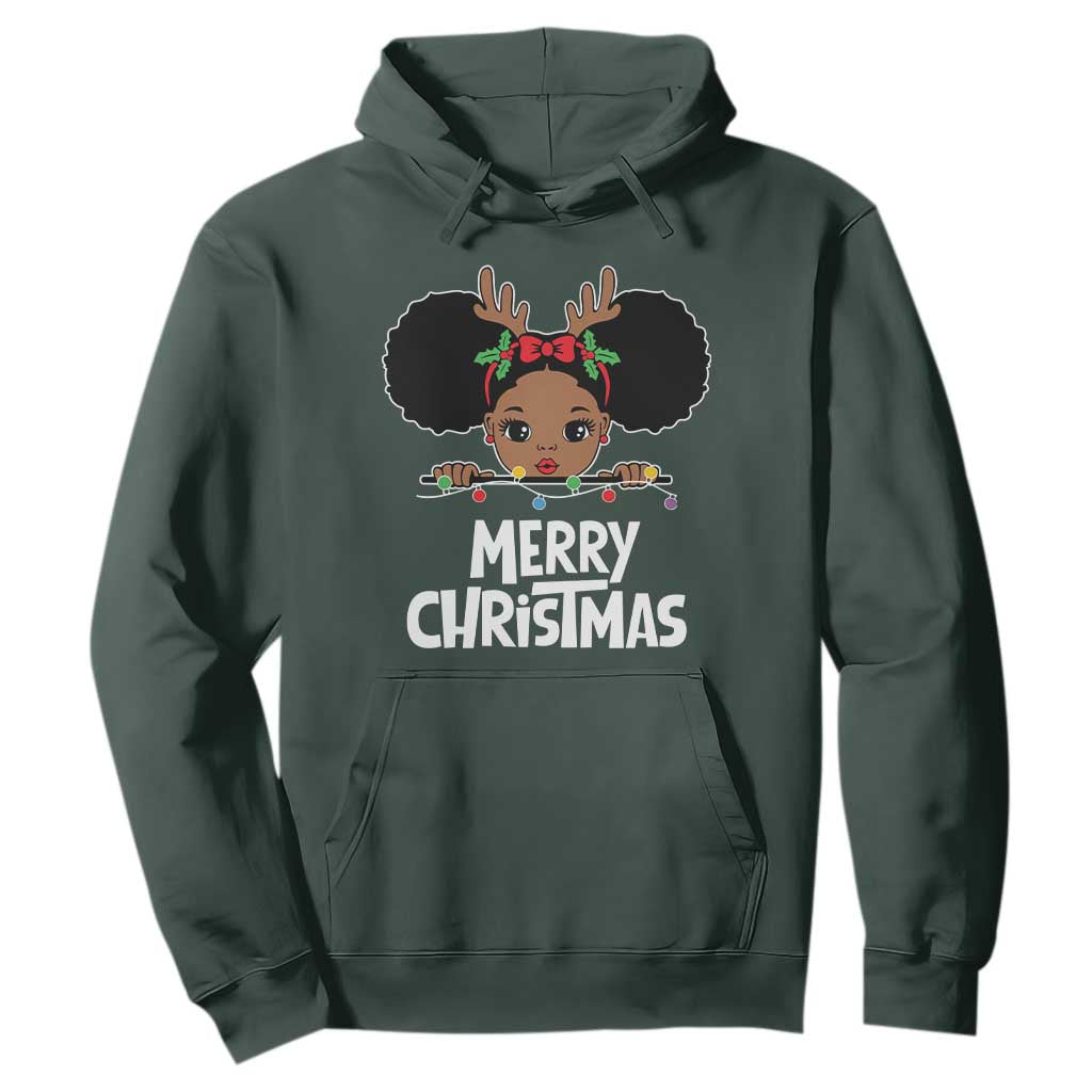 African American Christmas Hoodie Cute Black Girl Kids Merry Christmas