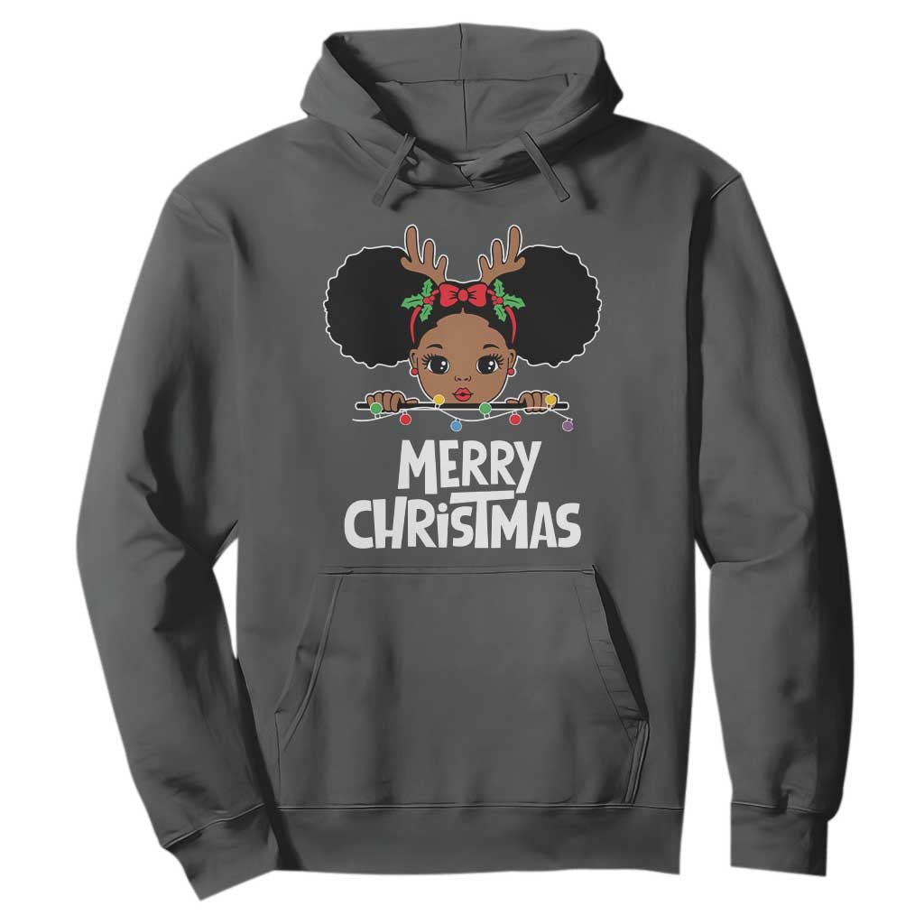 African American Christmas Hoodie Cute Black Girl Kids Merry Christmas