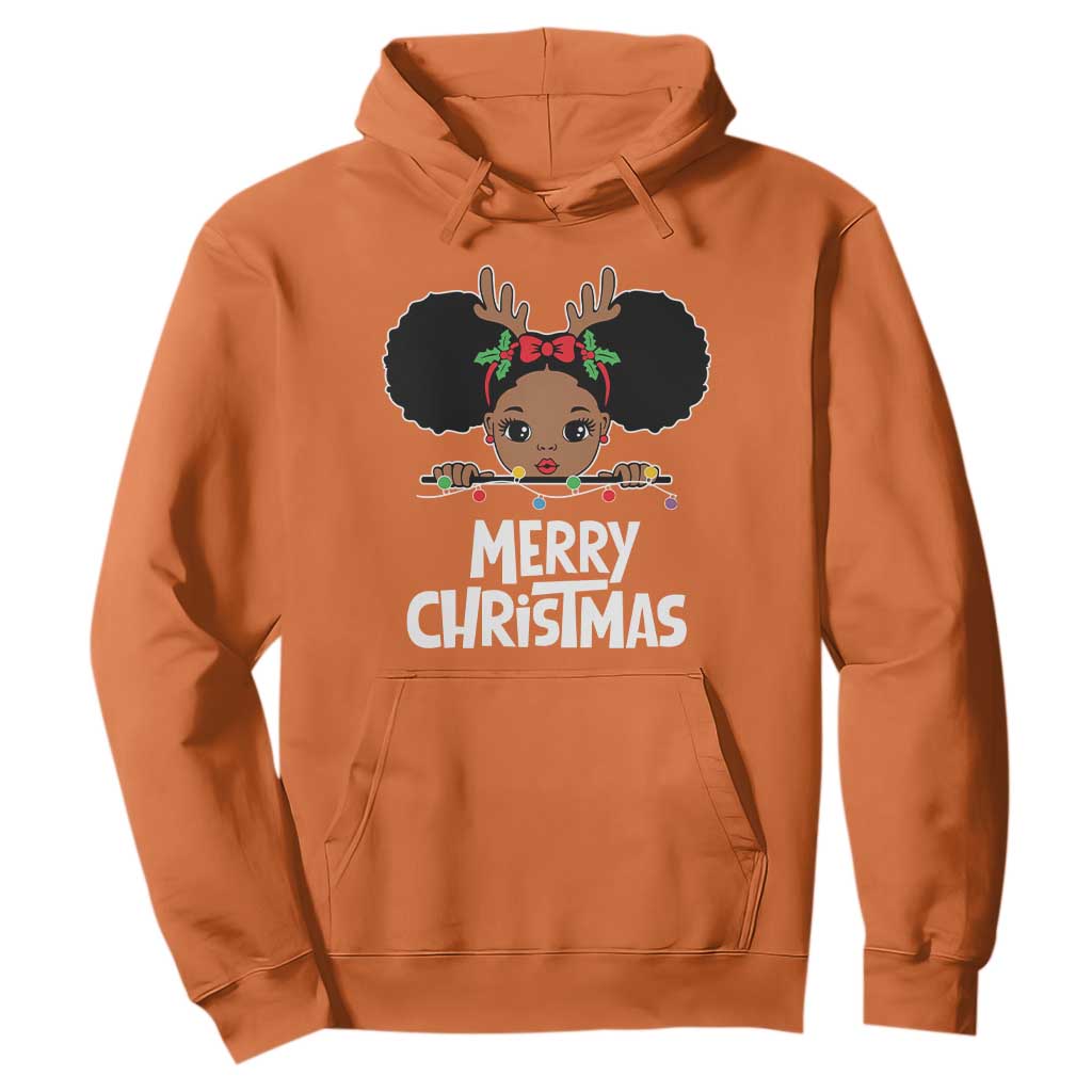 African American Christmas Hoodie Cute Black Girl Kids Merry Christmas