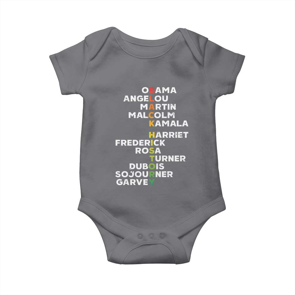 Black History Leaders Baby Onesie Martin Malcolm Harriet Obama