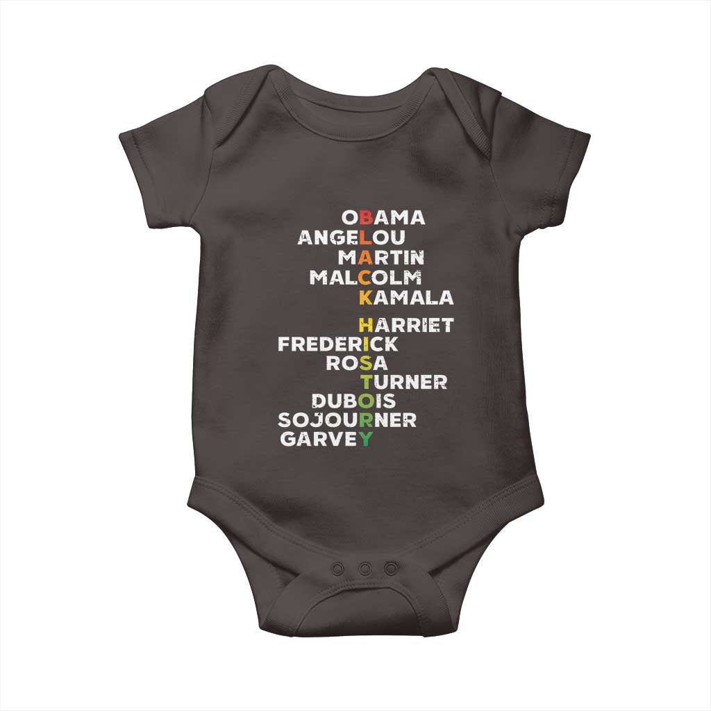 Black History Leaders Baby Onesie Martin Malcolm Harriet Obama