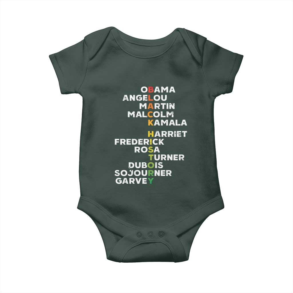 Black History Leaders Baby Onesie Martin Malcolm Harriet Obama