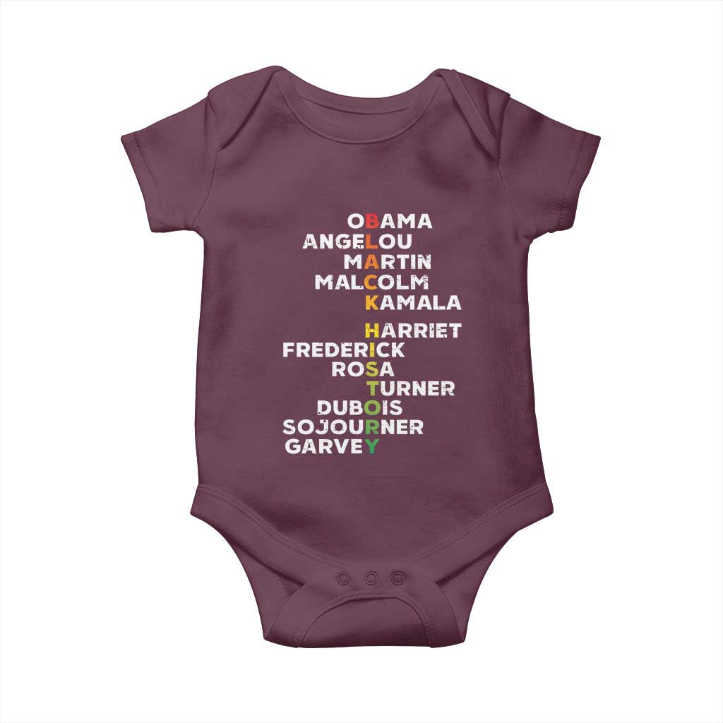 Black History Leaders Baby Onesie Martin Malcolm Harriet Obama