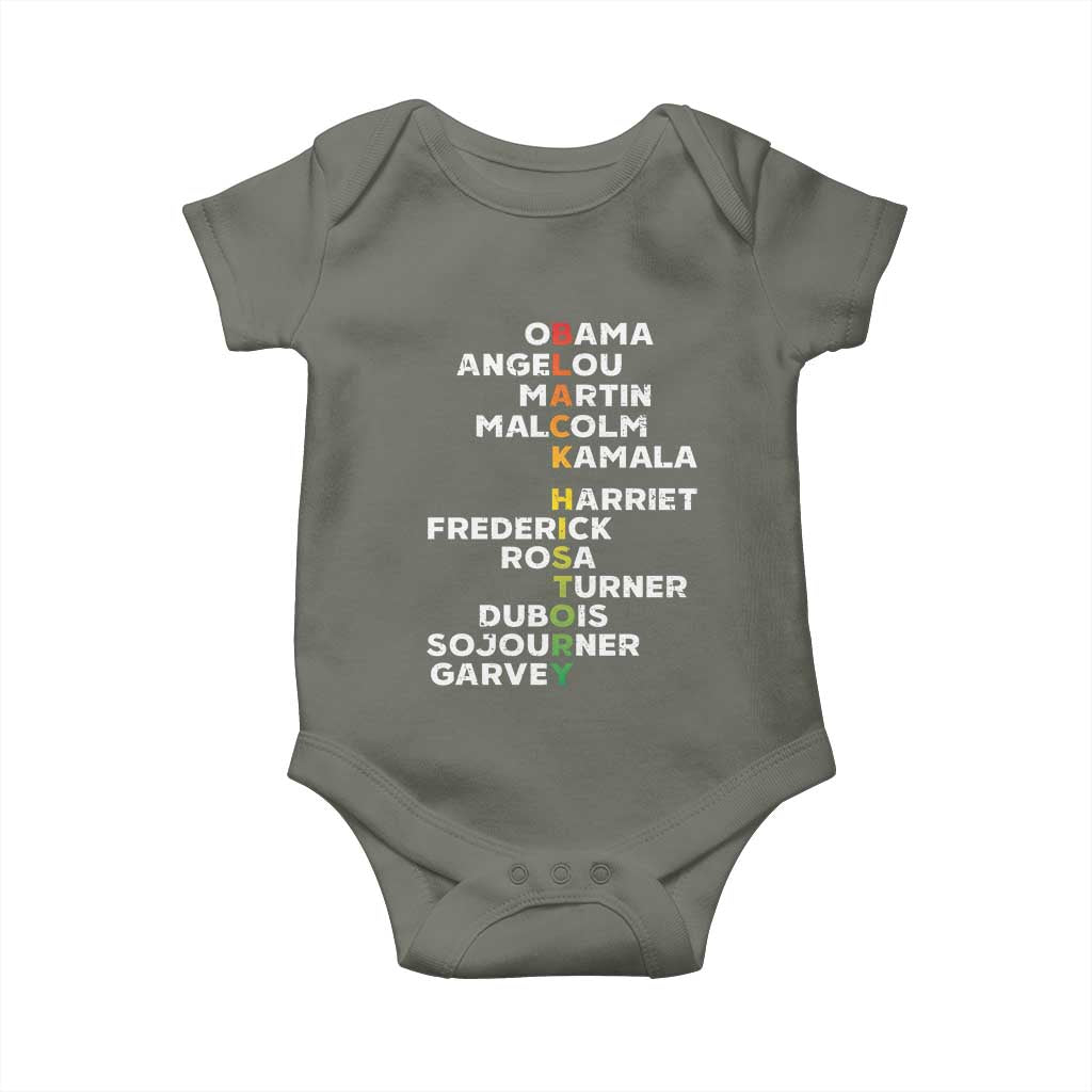 Black History Leaders Baby Onesie Martin Malcolm Harriet Obama