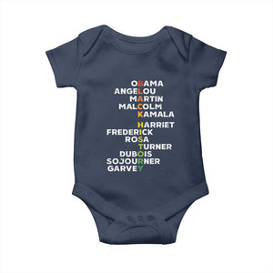 Black History Leaders Baby Onesie Martin Malcolm Harriet Obama