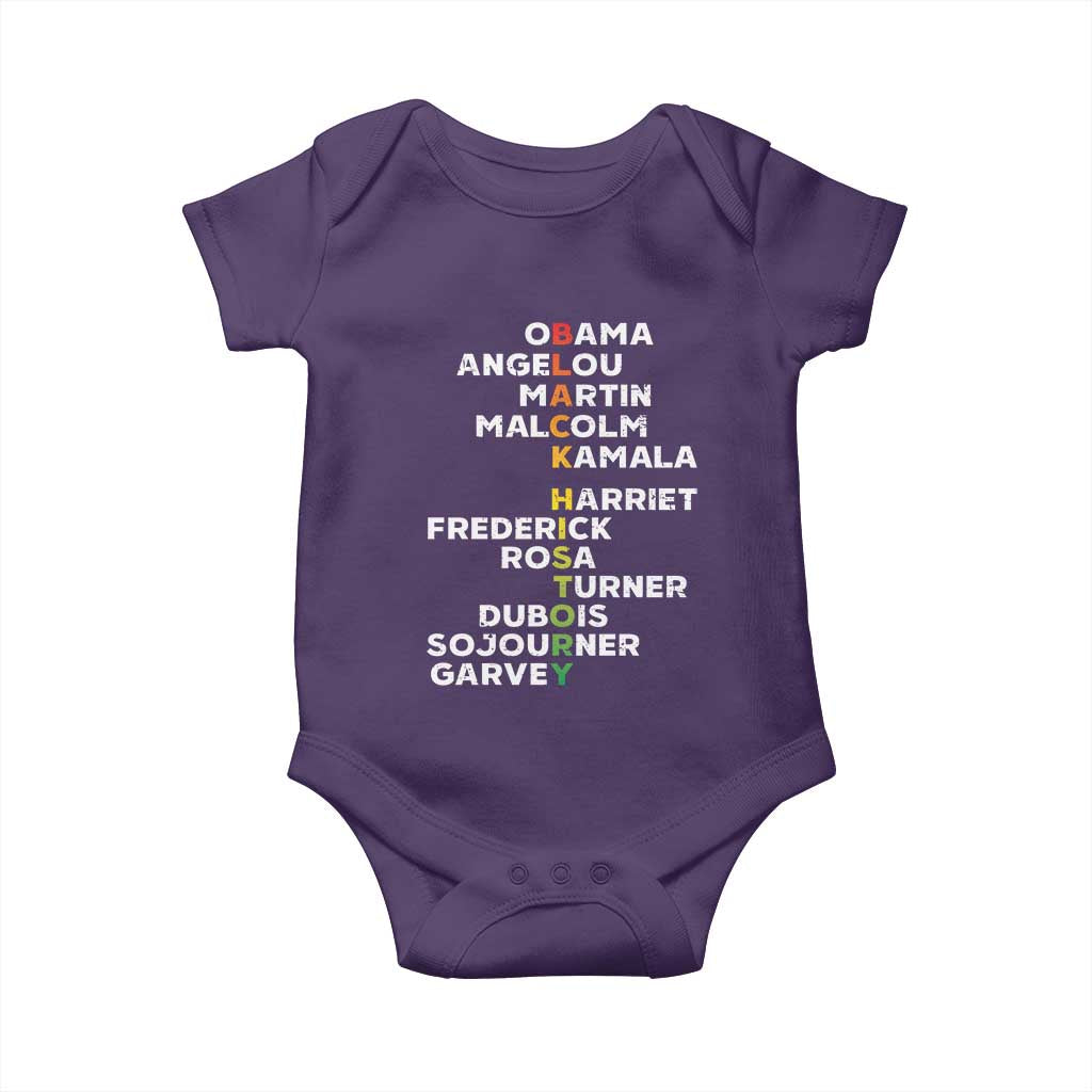 Black History Leaders Baby Onesie Martin Malcolm Harriet Obama