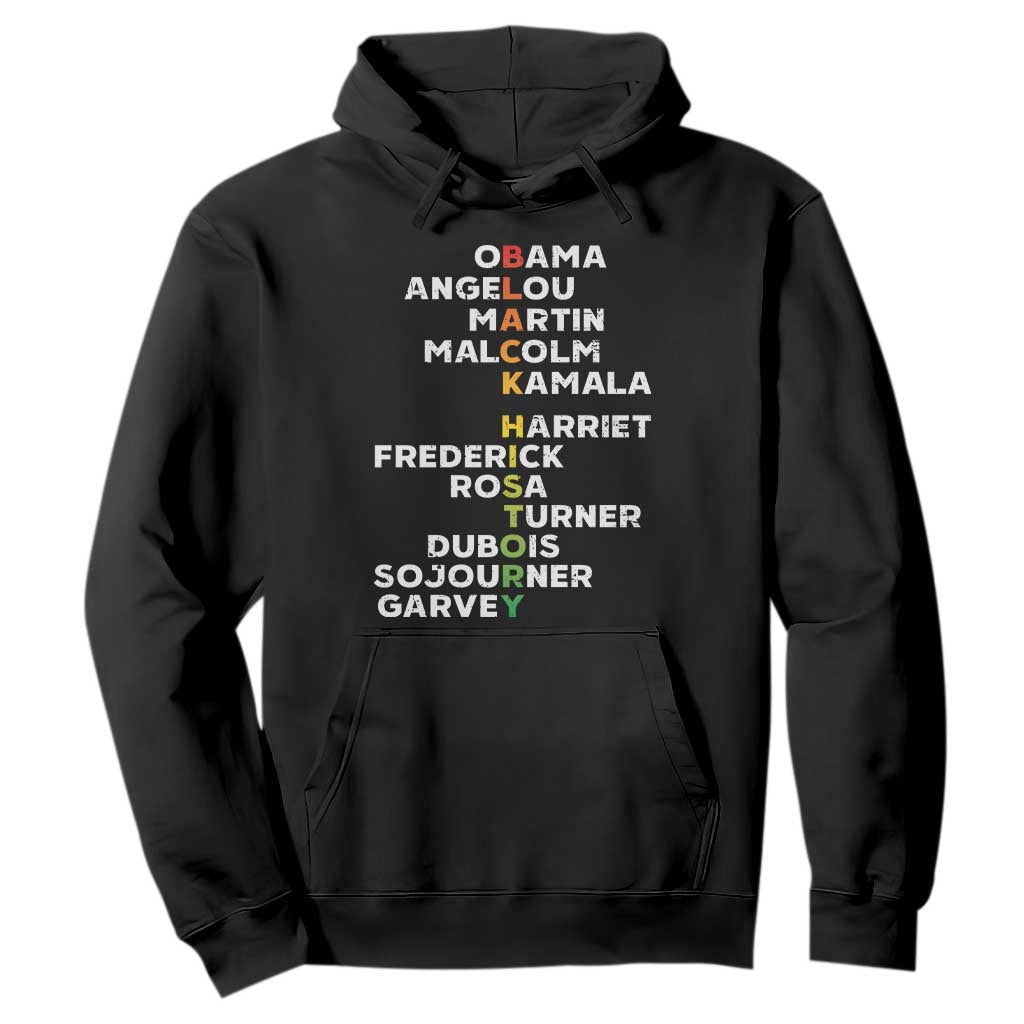 Black History Leaders Hoodie Martin Malcolm Harriet Obama