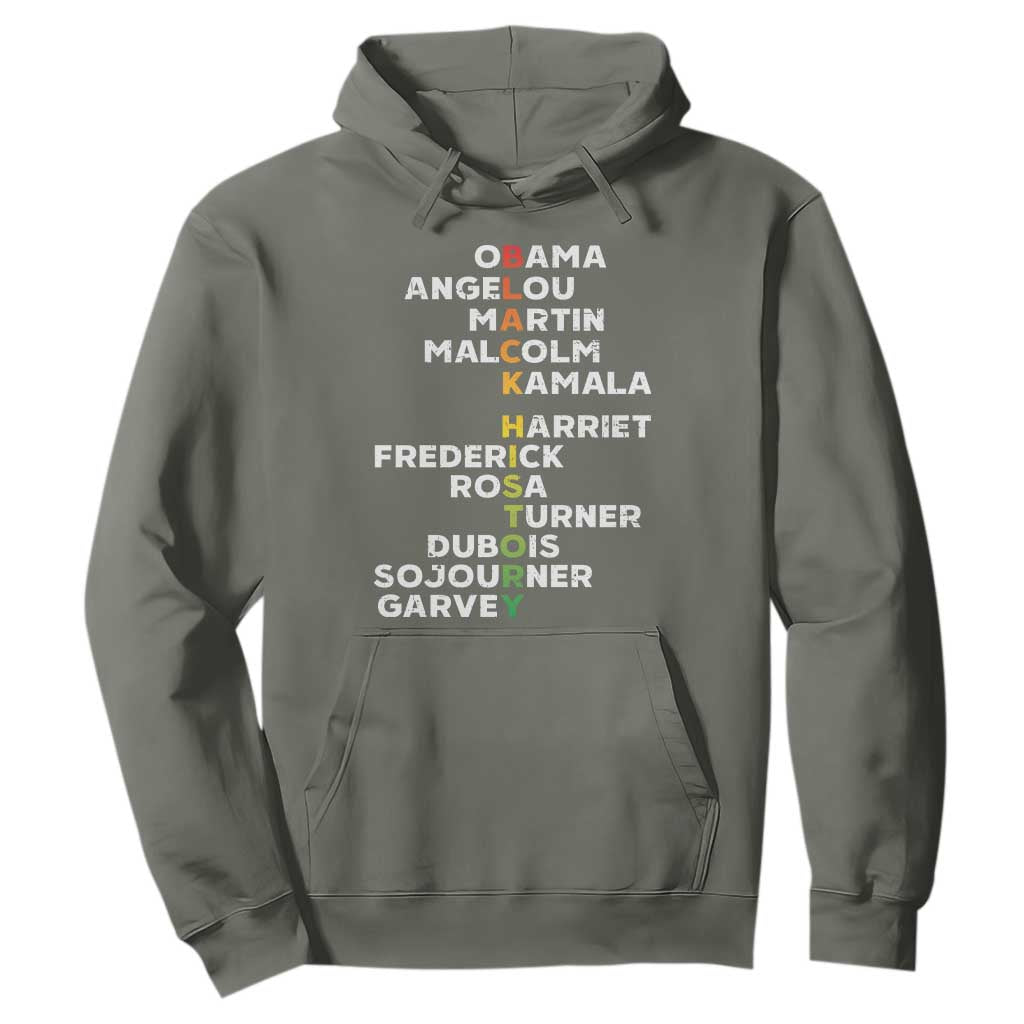 Black History Leaders Hoodie Martin Malcolm Harriet Obama
