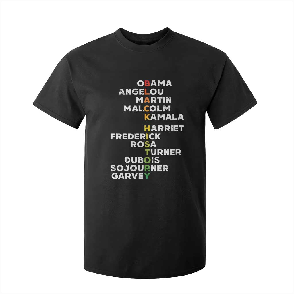 Black History Leaders T Shirt For Kid Martin Malcolm Harriet Obama
