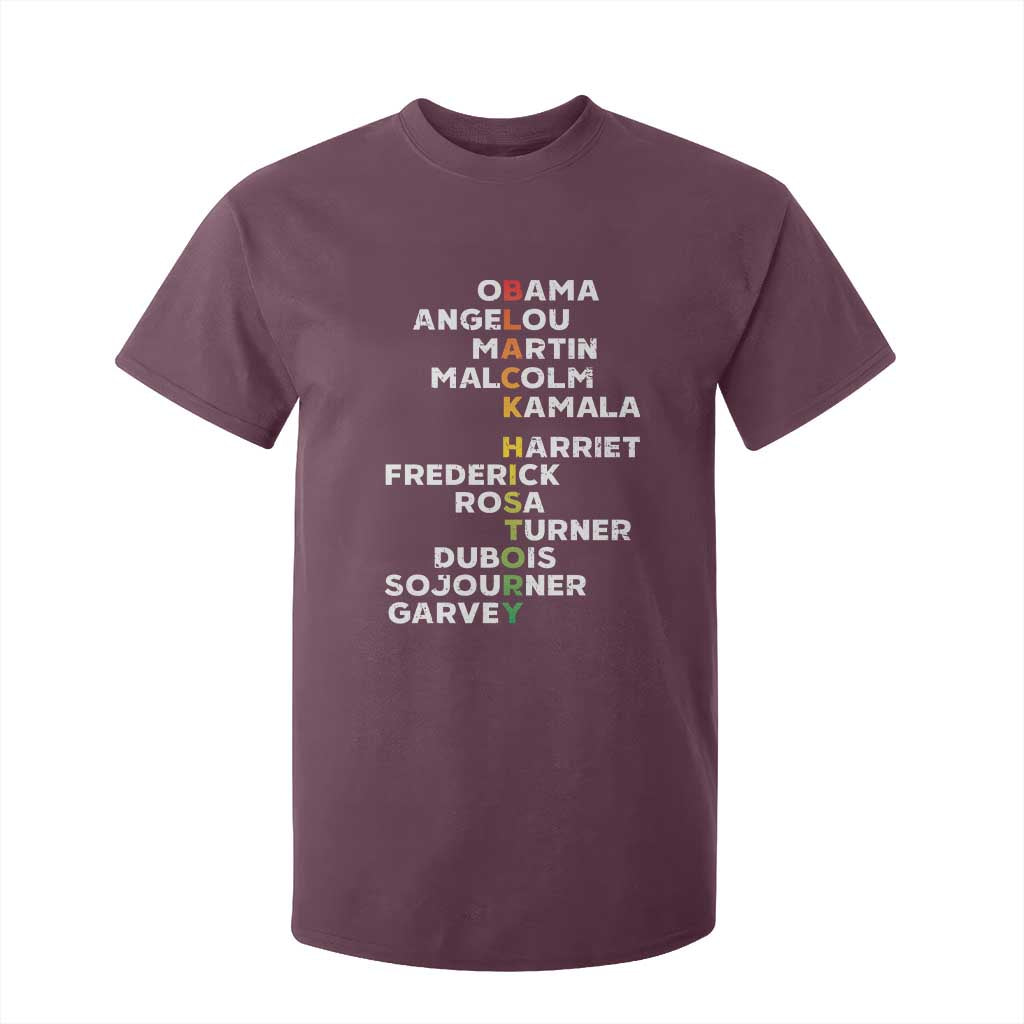 Black History Leaders T Shirt For Kid Martin Malcolm Harriet Obama