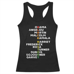 Black History Leaders Racerback Tank Top Martin Malcolm Harriet Obama