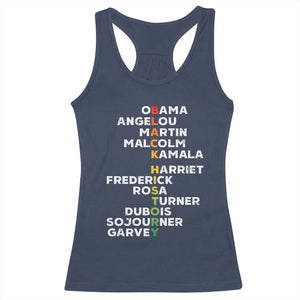 Black History Leaders Racerback Tank Top Martin Malcolm Harriet Obama