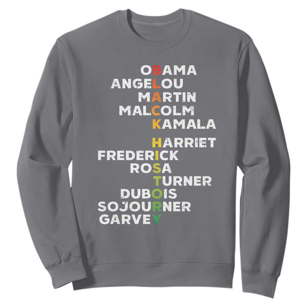 Black History Leaders Sweatshirt Martin Malcolm Harriet Obama