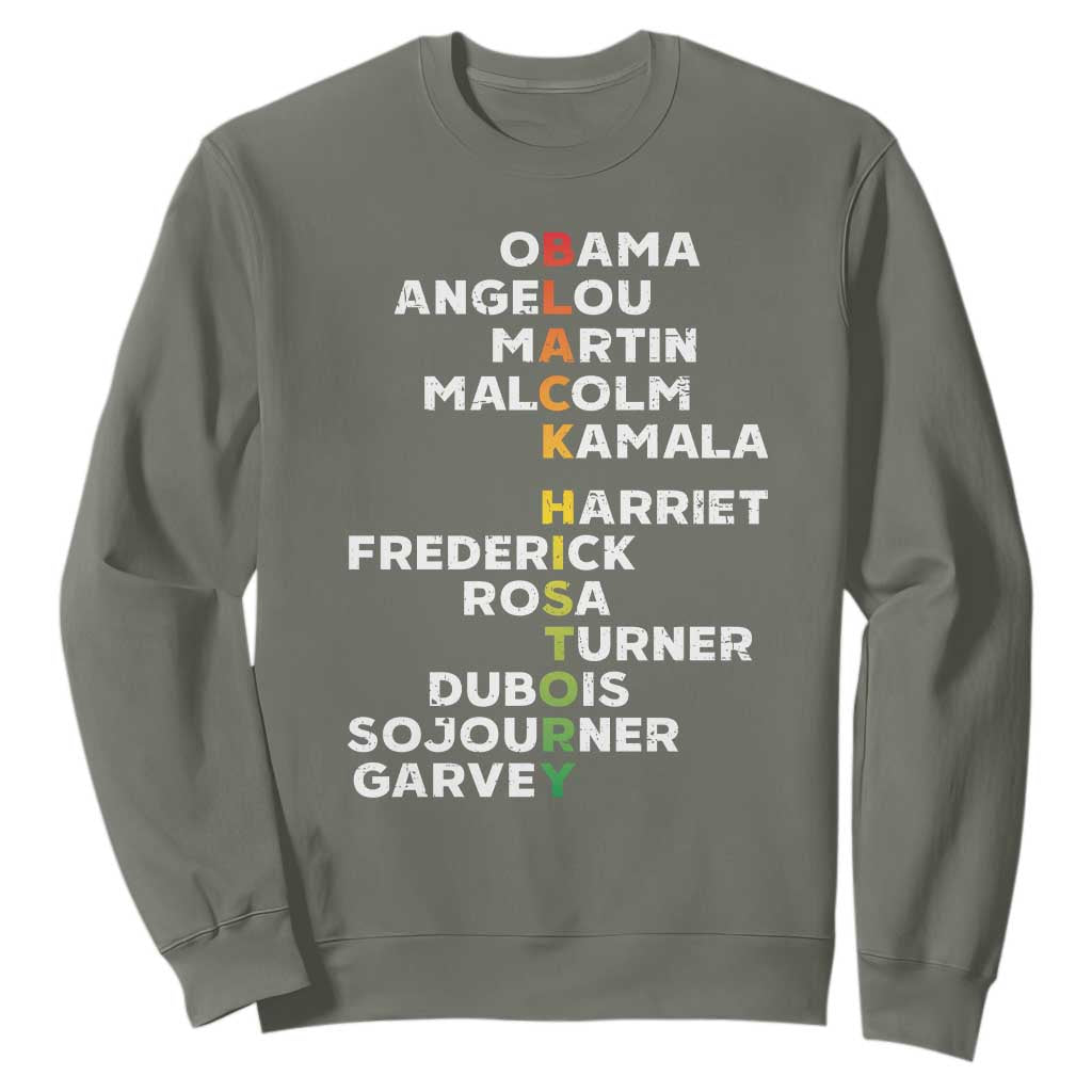 Black History Leaders Sweatshirt Martin Malcolm Harriet Obama