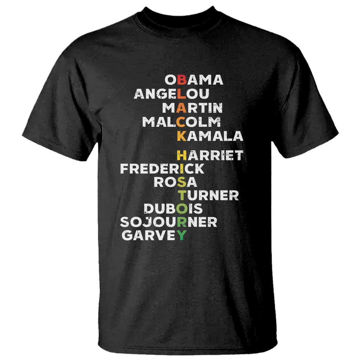 Black History Leaders T Shirt Martin Malcolm Harriet Obama