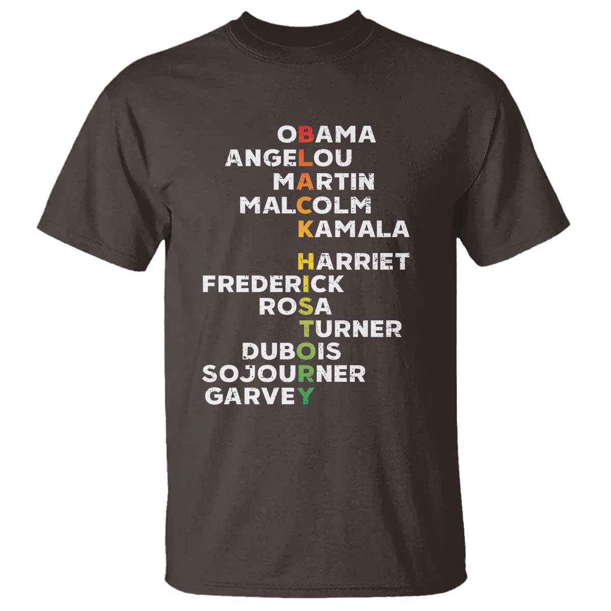Black History Leaders T Shirt Martin Malcolm Harriet Obama