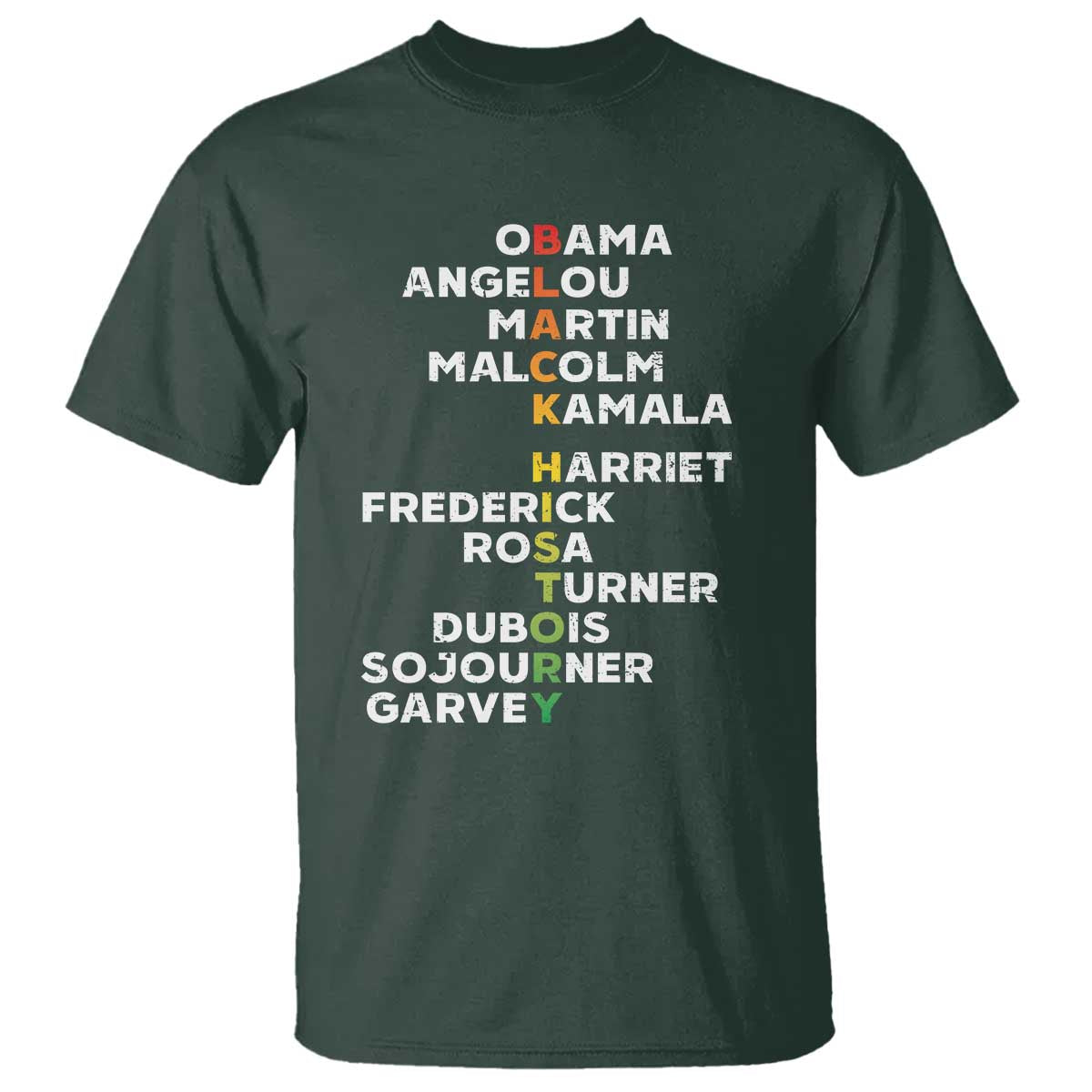 Black History Leaders T Shirt Martin Malcolm Harriet Obama