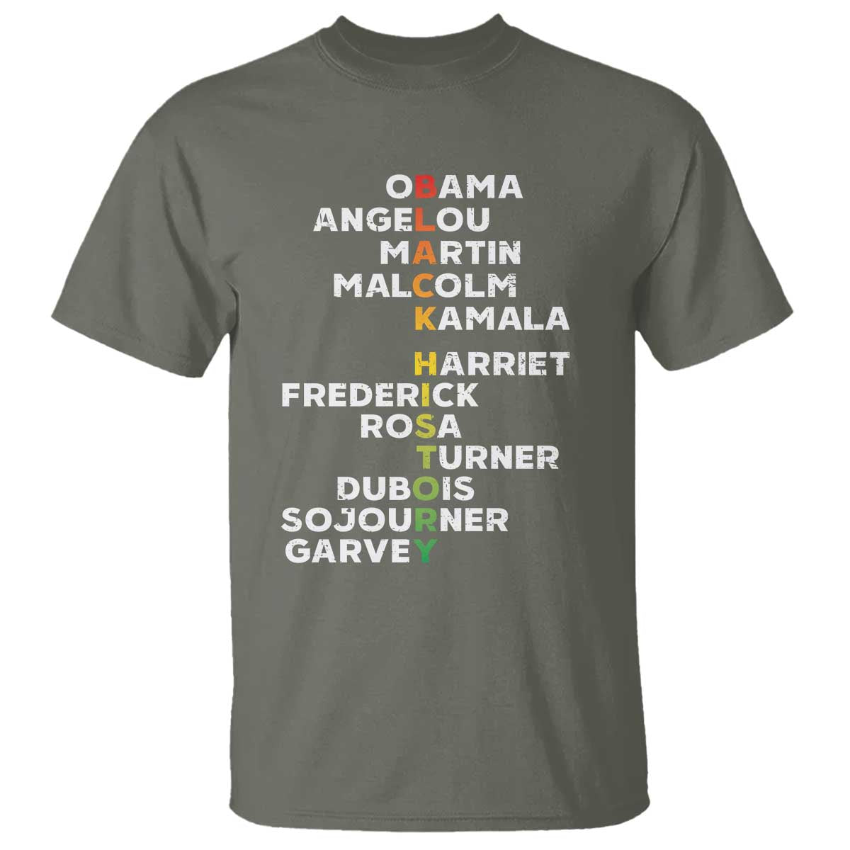 Black History Leaders T Shirt Martin Malcolm Harriet Obama