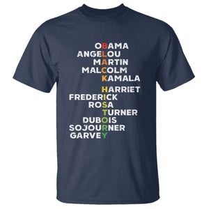 Black History Leaders T Shirt Martin Malcolm Harriet Obama