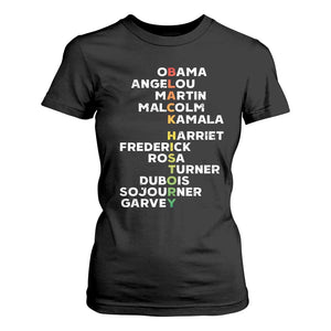 Black History Leaders T Shirt For Women Martin Malcolm Harriet Obama