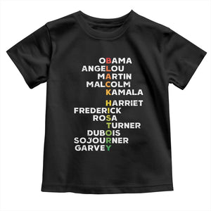 Black History Leaders Toddler T Shirt Martin Malcolm Harriet Obama