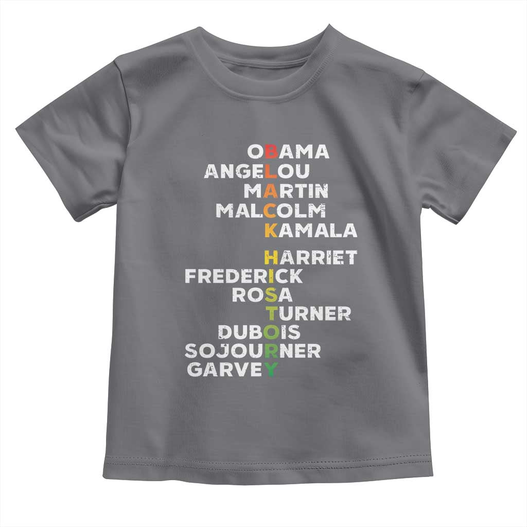 Black History Leaders Toddler T Shirt Martin Malcolm Harriet Obama