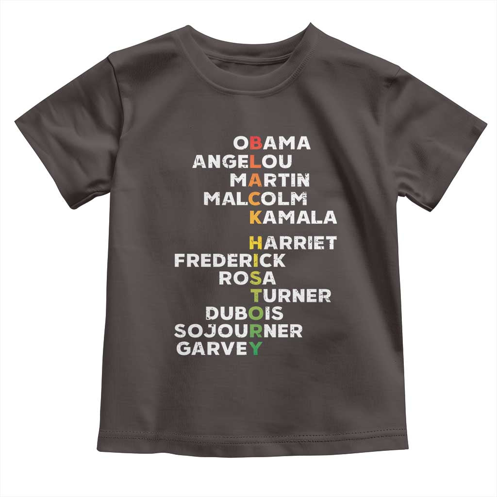 Black History Leaders Toddler T Shirt Martin Malcolm Harriet Obama