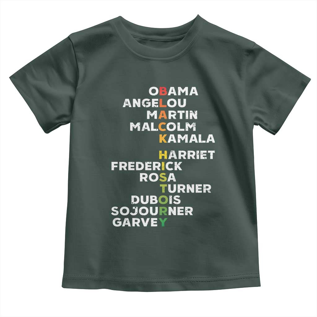 Black History Leaders Toddler T Shirt Martin Malcolm Harriet Obama