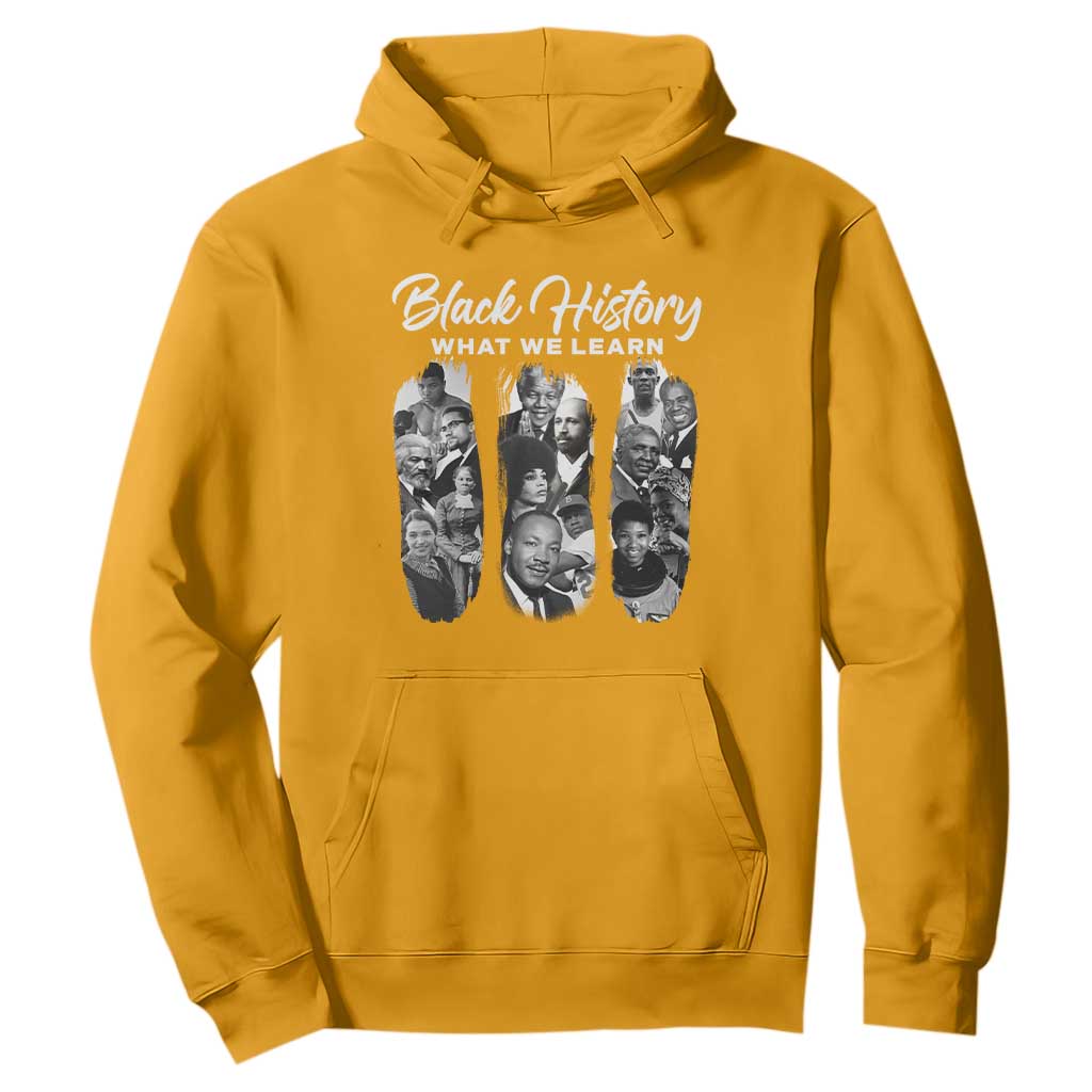 What We Learn From Black History Hoodie Martin Malcolm Rosa Frederick Harriet Angela