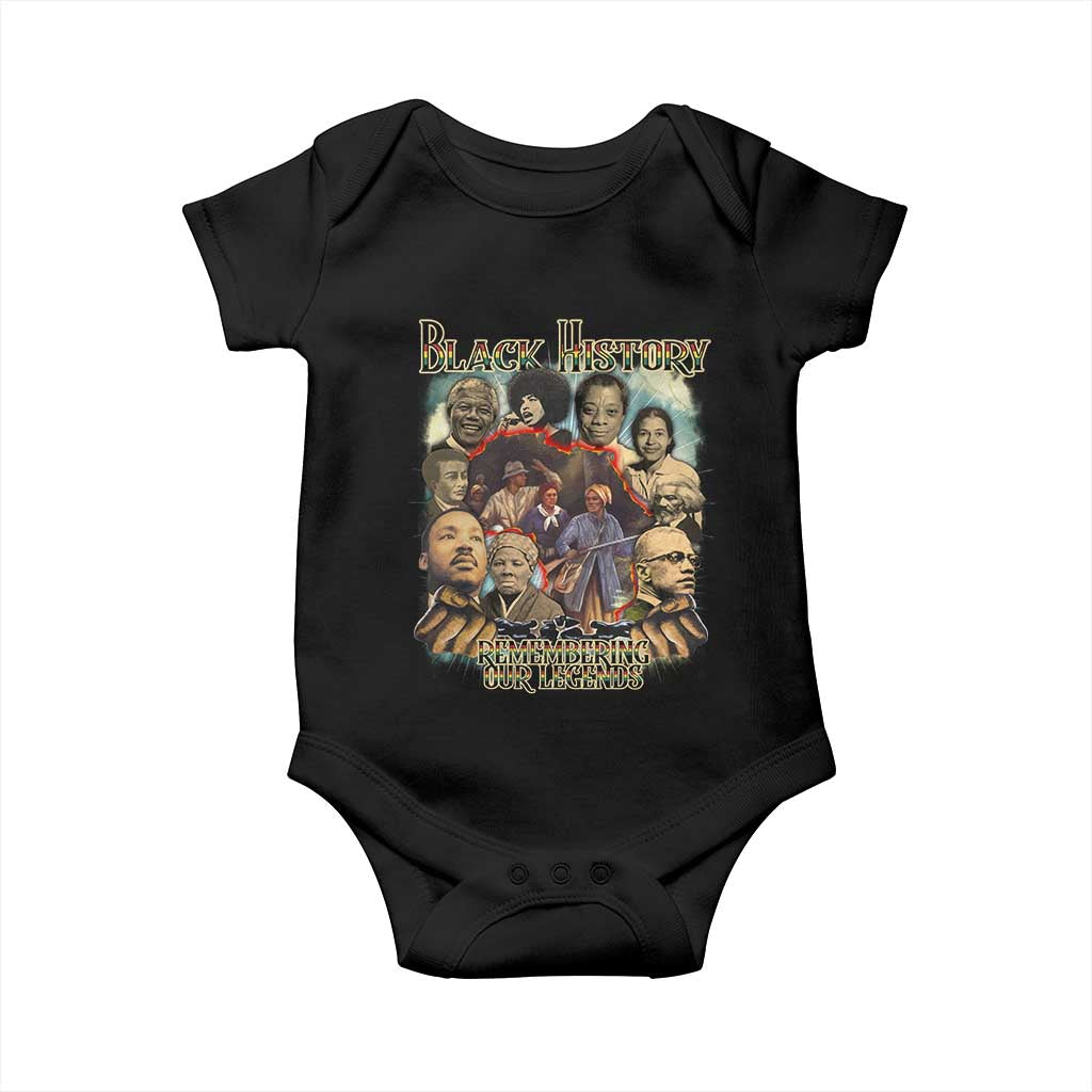 Black History Baby Onesie Remembering Our Legends Martin Malcolm Rosa Harriet Frederick