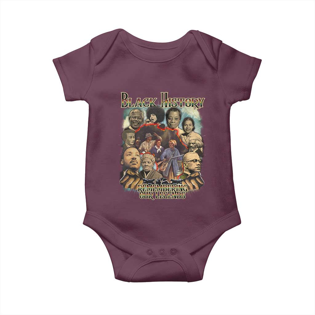 Black History Baby Onesie Remembering Our Legends Martin Malcolm Rosa Harriet Frederick