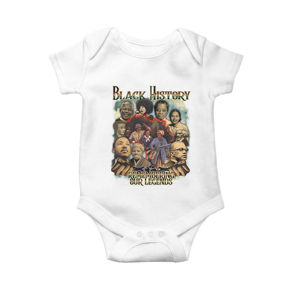 Black History Baby Onesie Remembering Our Legends Martin Malcolm Rosa Harriet Frederick