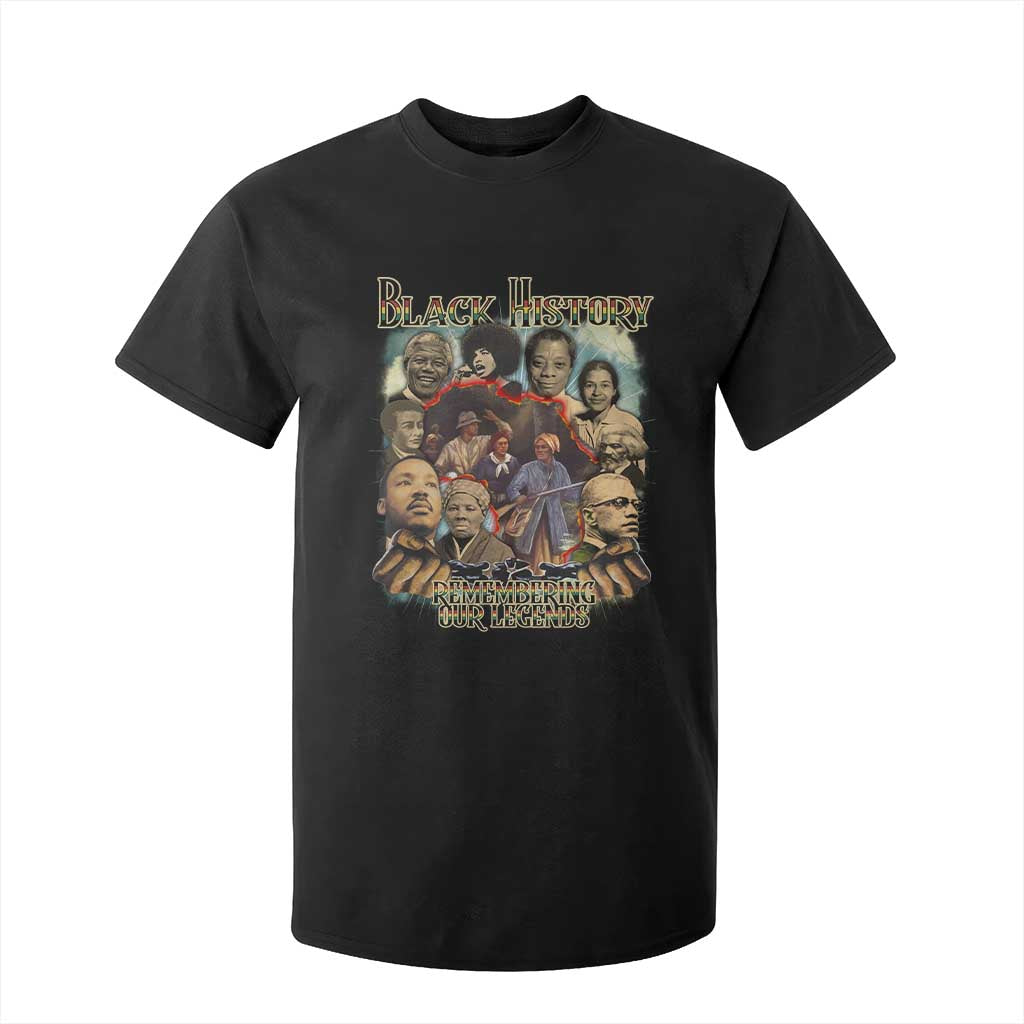Black History T Shirt For Kid Remembering Our Legends Martin Malcolm Rosa Harriet Frederick