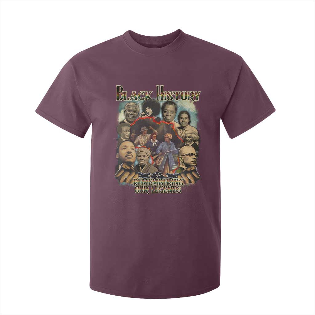 Black History T Shirt For Kid Remembering Our Legends Martin Malcolm Rosa Harriet Frederick