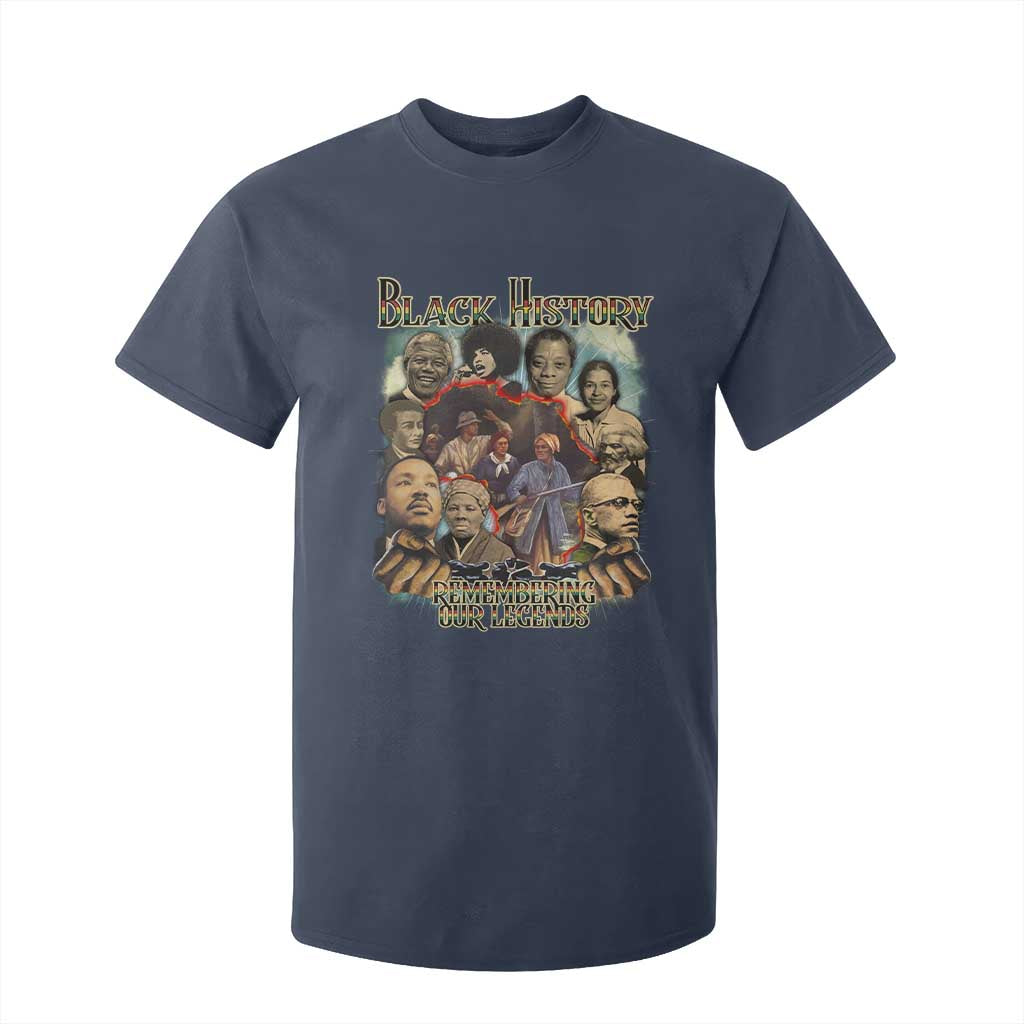 Black History T Shirt For Kid Remembering Our Legends Martin Malcolm Rosa Harriet Frederick