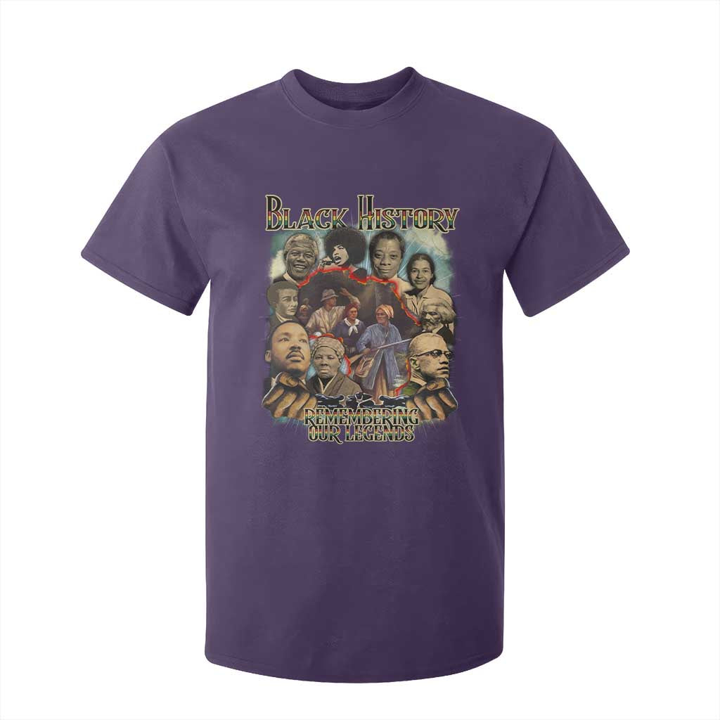 Black History T Shirt For Kid Remembering Our Legends Martin Malcolm Rosa Harriet Frederick
