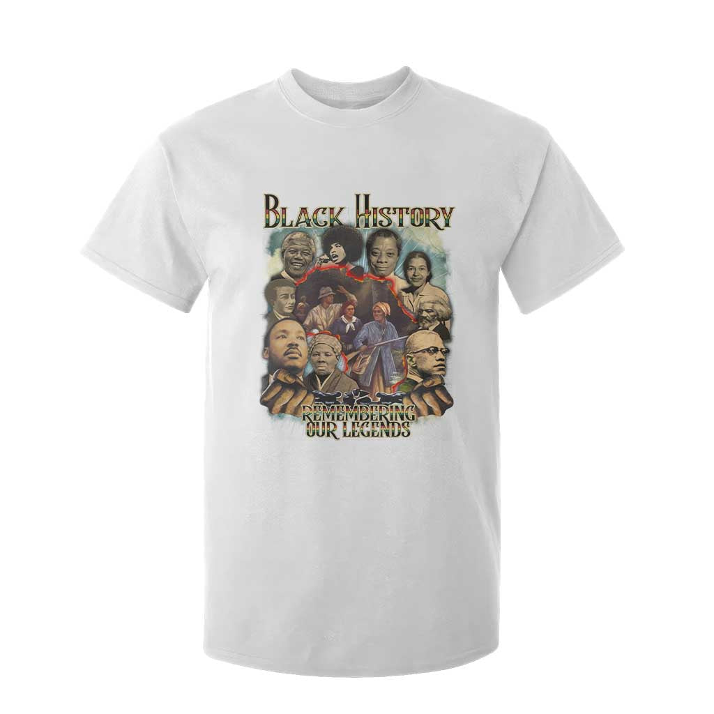 Black History T Shirt For Kid Remembering Our Legends Martin Malcolm Rosa Harriet Frederick