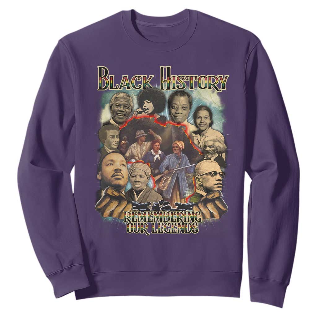 Black History Sweatshirt Remembering Our Legends Martin Malcolm Rosa Harriet Frederick