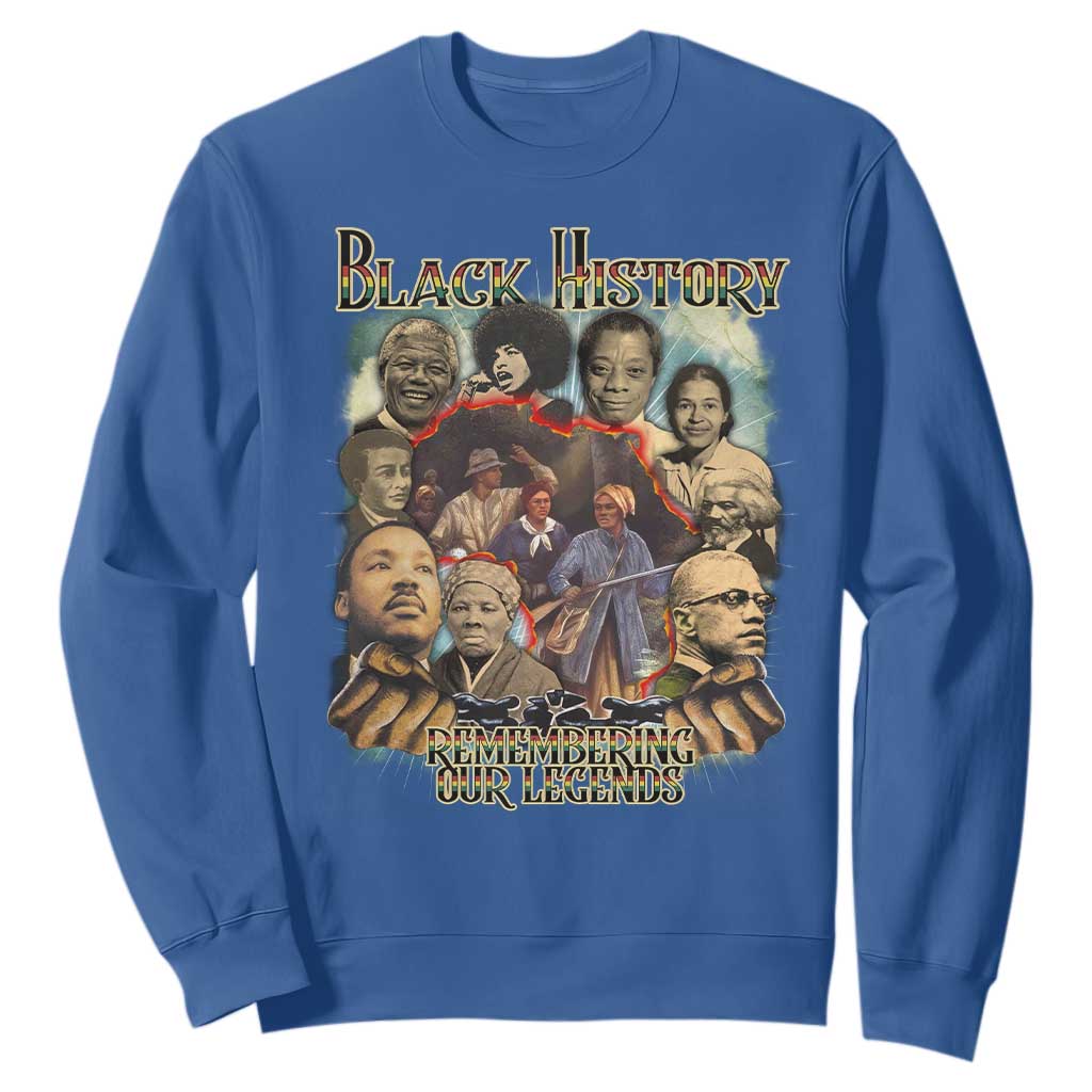 Black History Sweatshirt Remembering Our Legends Martin Malcolm Rosa Harriet Frederick
