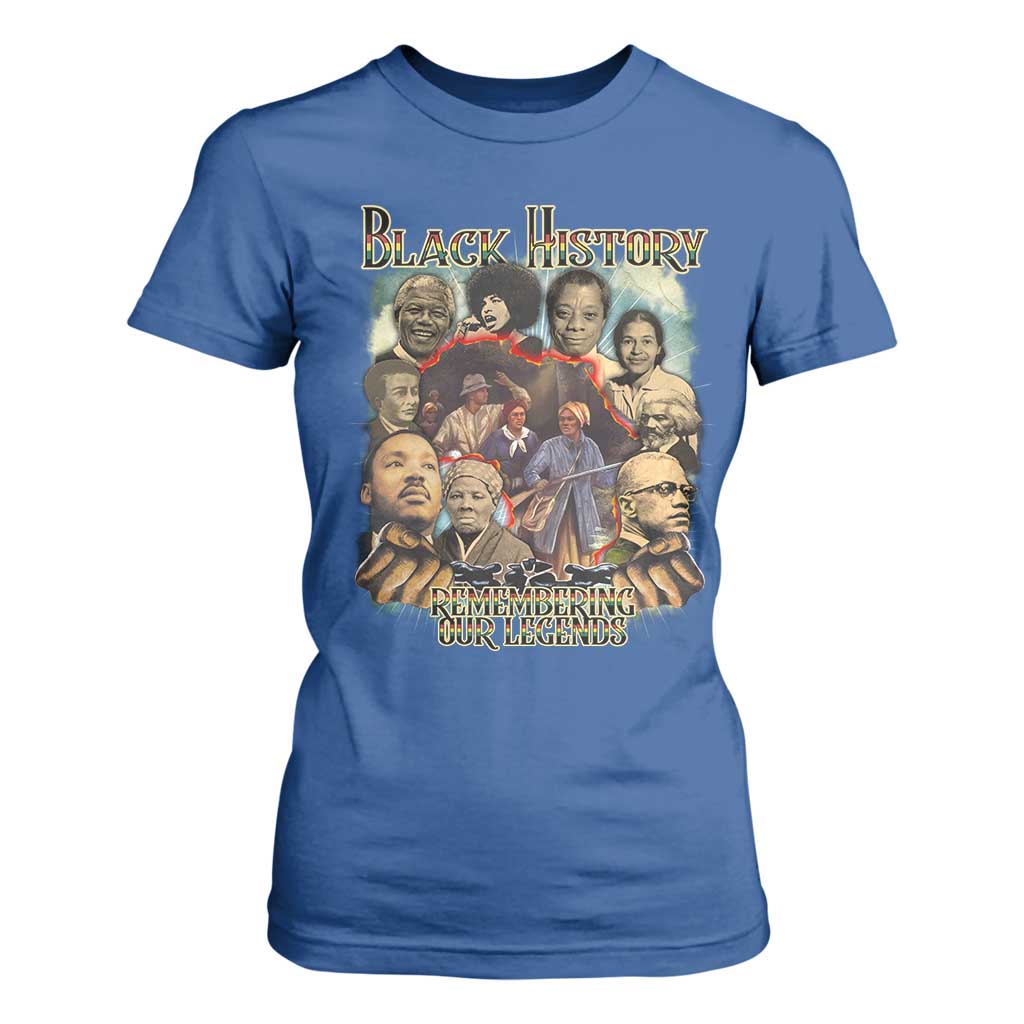 Black History T Shirt For Women Remembering Our Legends Martin Malcolm Rosa Harriet Frederick